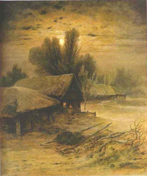 Alexei Savrasov Winter Night Germany oil painting art